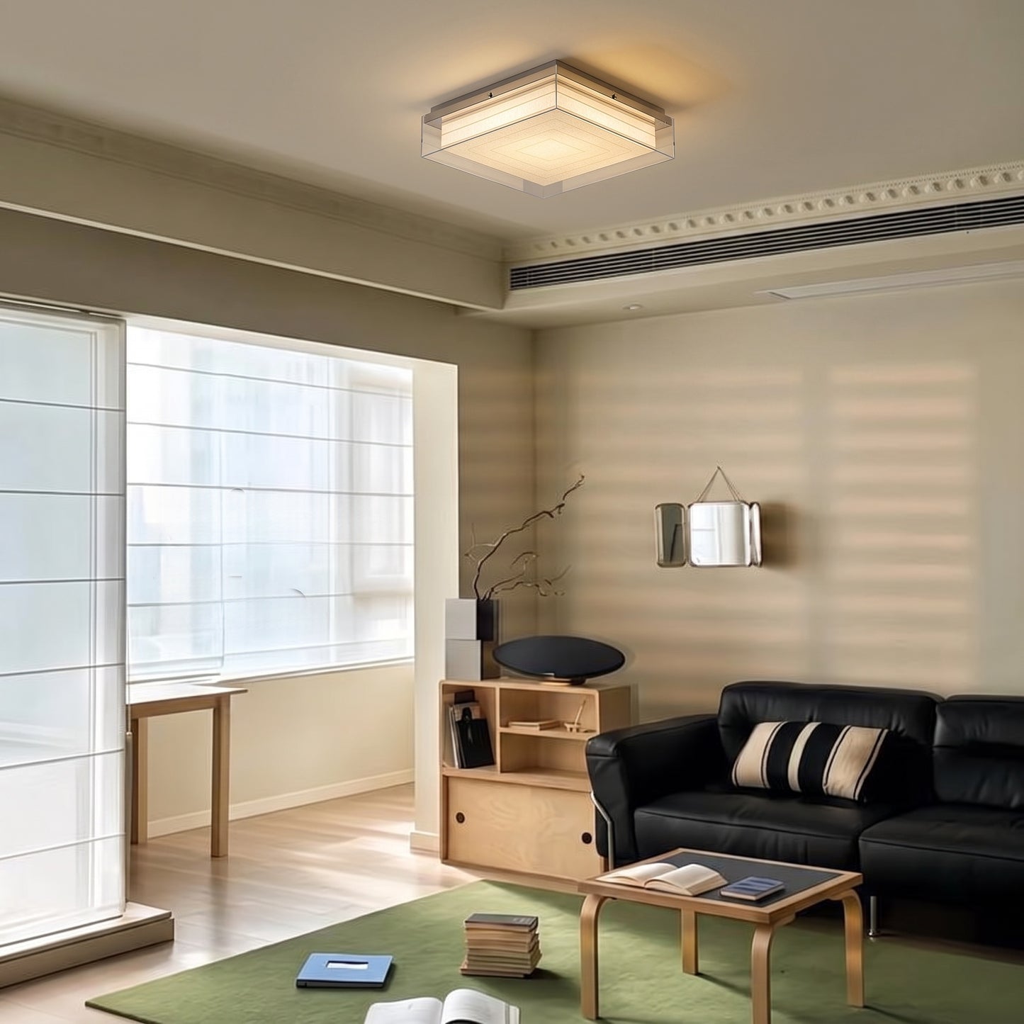 Modern Square Acrylic Flush Mount Light - 3-Color Ceiling Lamp