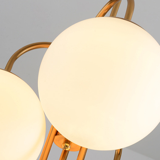 Metal Glass Living Room Gooseneck Chandeliers Modern 6-Light Orb
