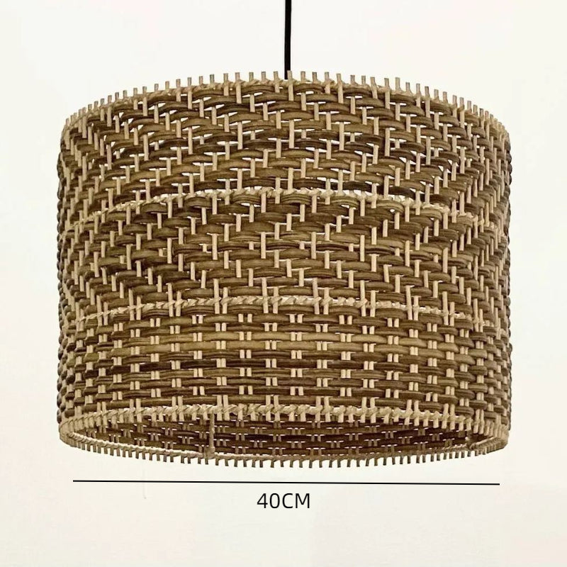 Montecito Drum Shape Rattan Pendant Light for Kitchen Islands