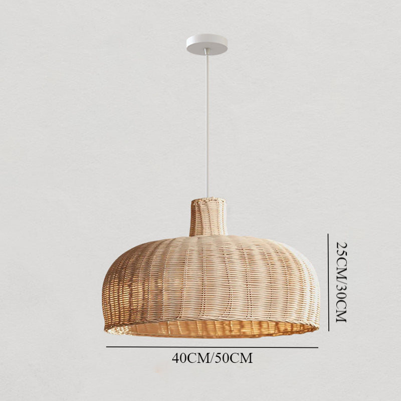 Retro Rattan Japanese Handwoven Restaurant Chandelier