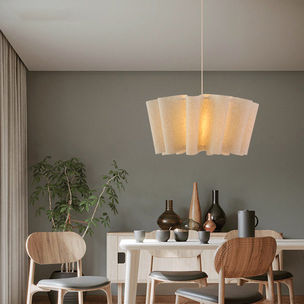 Demolights Pendant Lampshade Nordic Linen Pleated Pendant Lights Fabric Lampshade For Living 7282