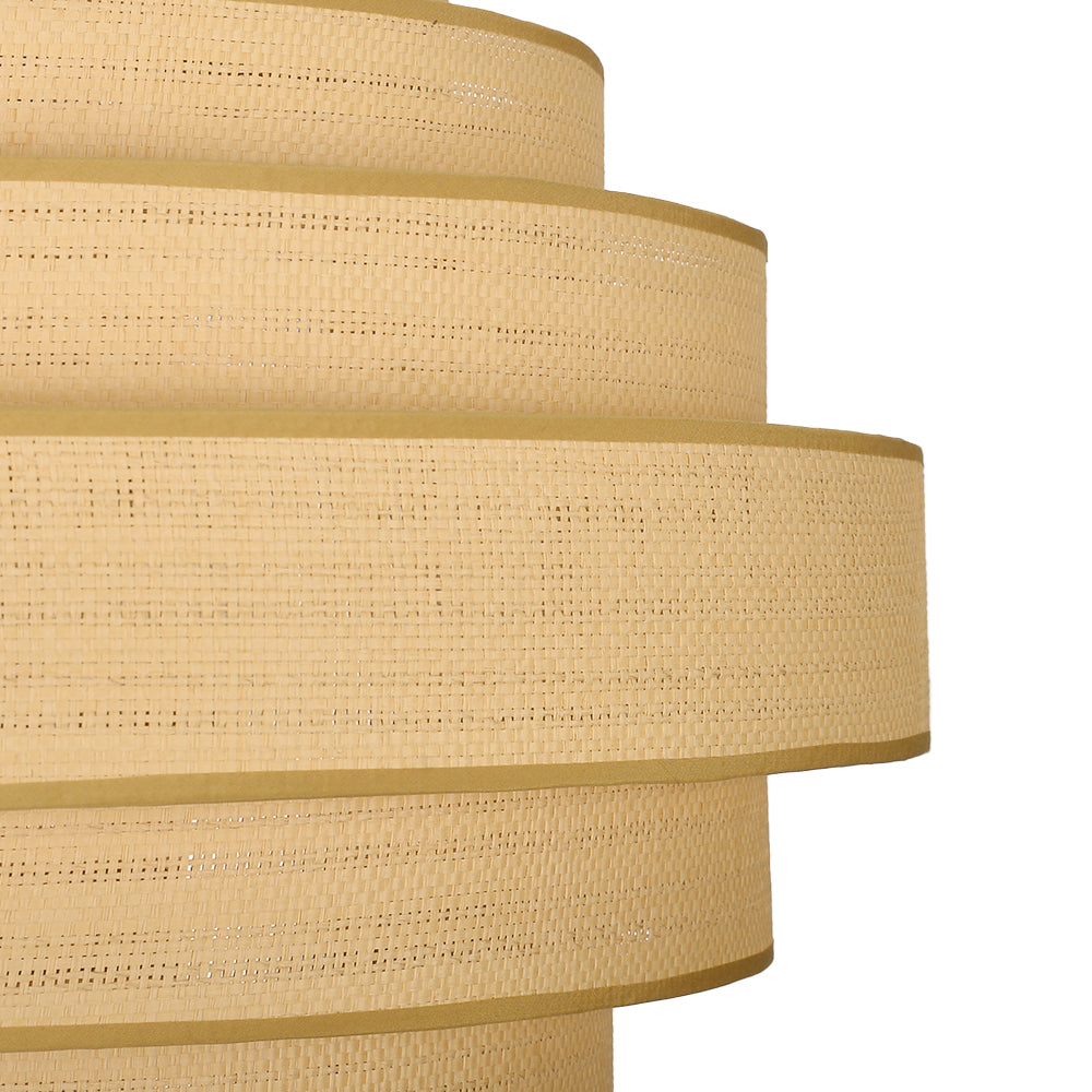 Modern Tiered Wood Veneer Chandelier - Japandi Pagoda Pendant Light