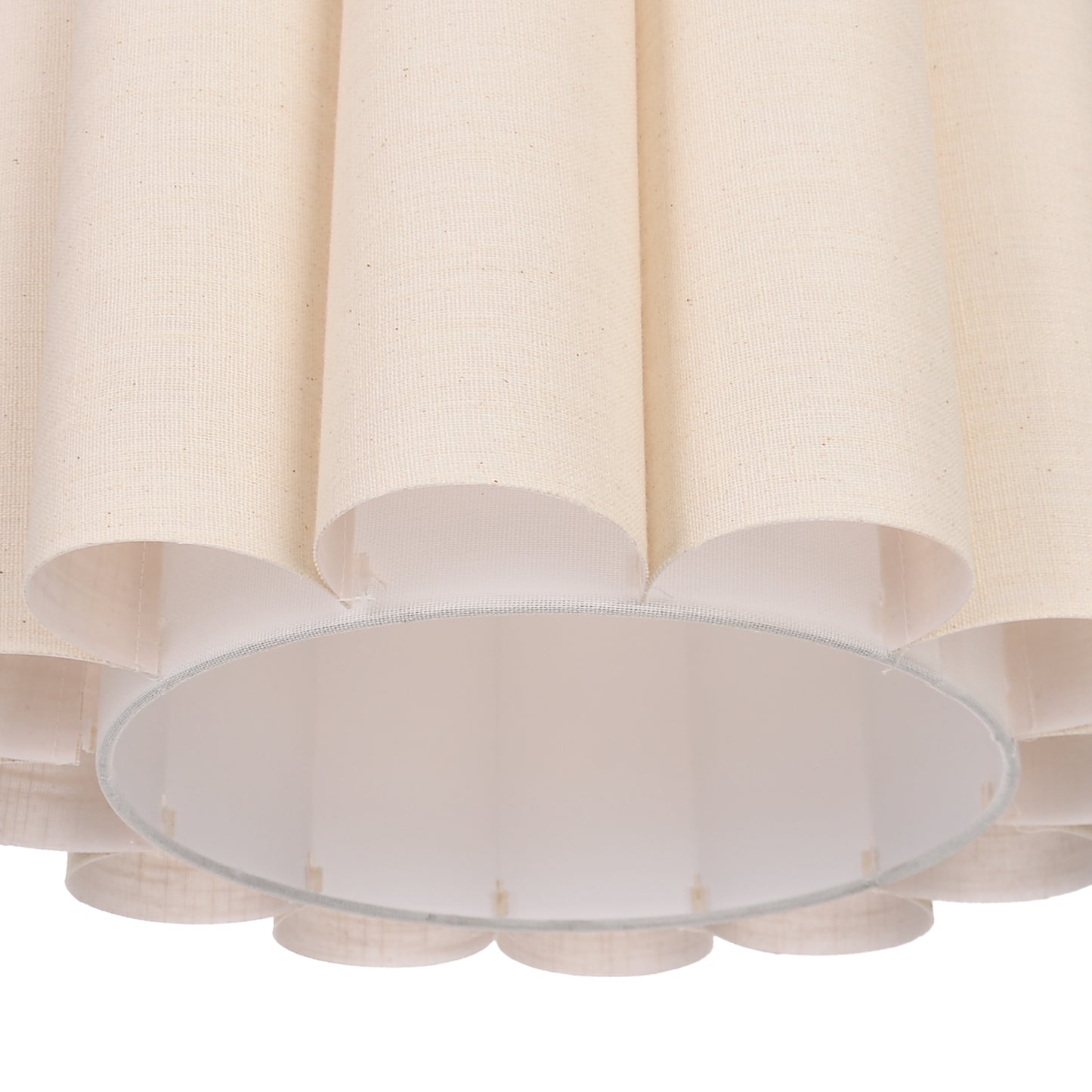 Modern Pleated Fabric Pendant Light - Scalloped Drum Chandelier
