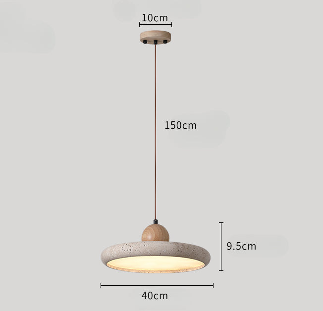 Wabi-Sabi Style Yellow Travertine Pendant Light for Dining Table Lamp