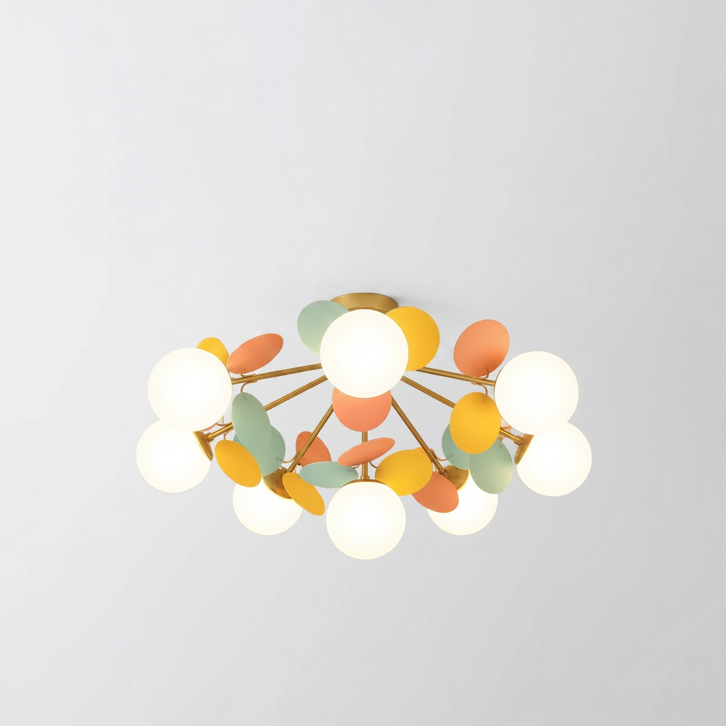 Modern Macaron Petal Ceiling Light - Colorful Kids Room Flush Mount