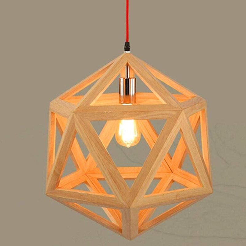 Nordic Loft Style Geometric Wooden Modern Pendant Light