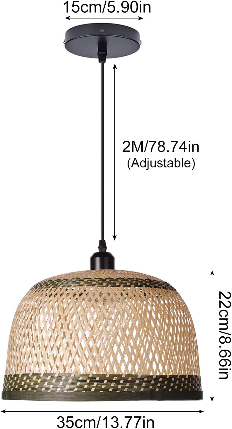 Round Wicker Chandelier Rustic Coastal Ceiling Lamp Dining Room