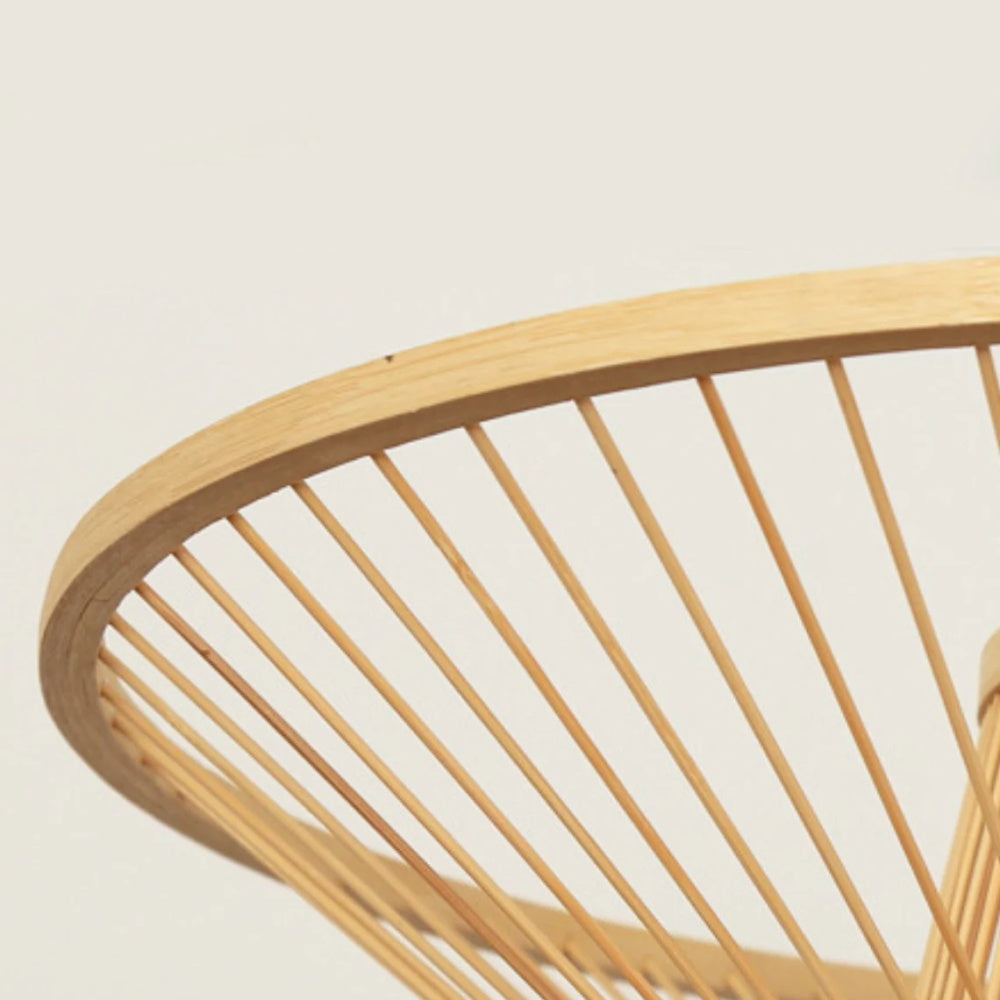 Bamboo Hand-Made Ceiling Lamp with Saucer Shade Modern