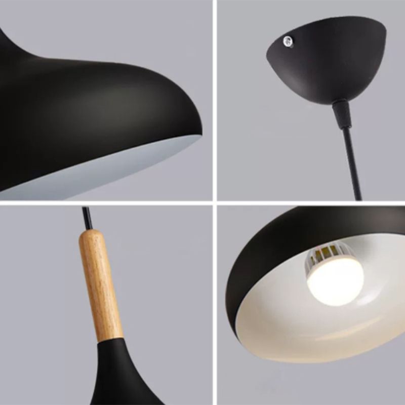 Dome Pendant Lighting Fixtures Modern Wood 1 Light