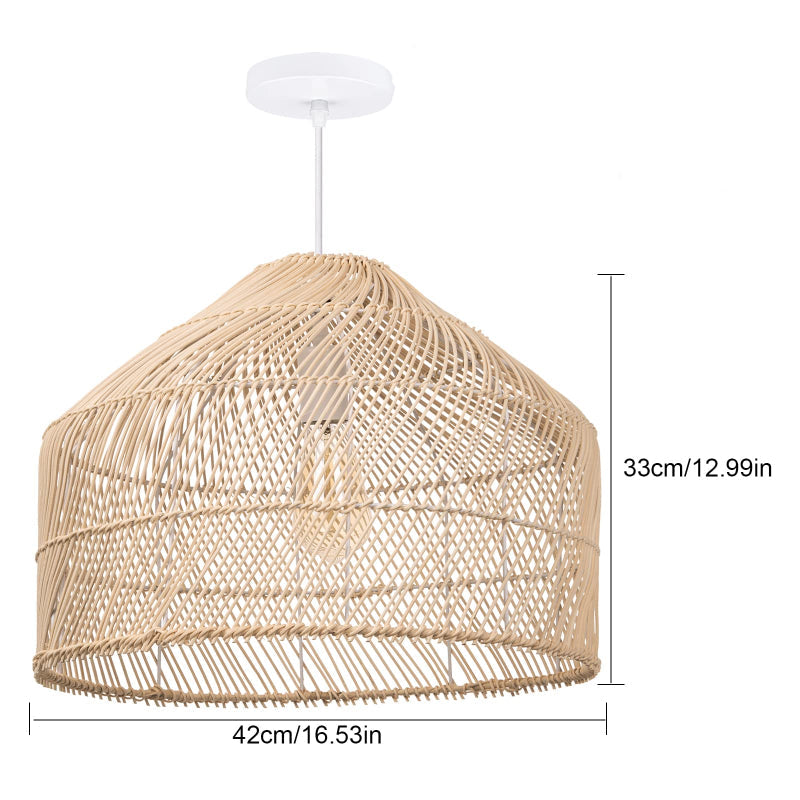 Handmade Wicker Hanging Lamp Round Ceiling Light Fixture