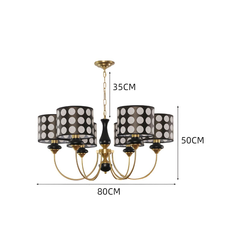 Black Metal Modern Chandelier with Cylinder Shade