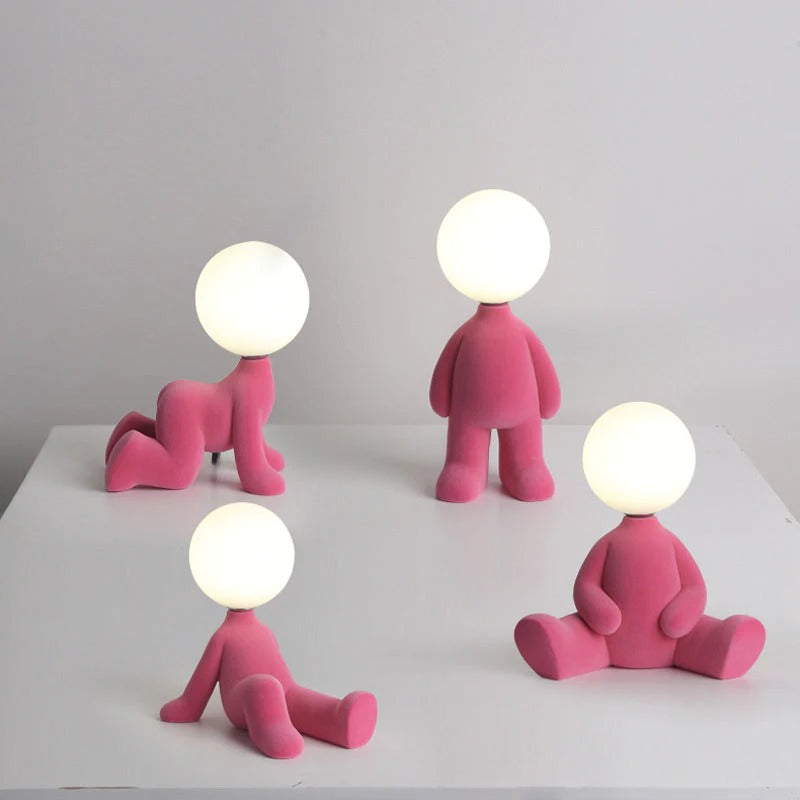 Nordic Chrome Little Golden Man Table Lamp Children's Room Night Lights