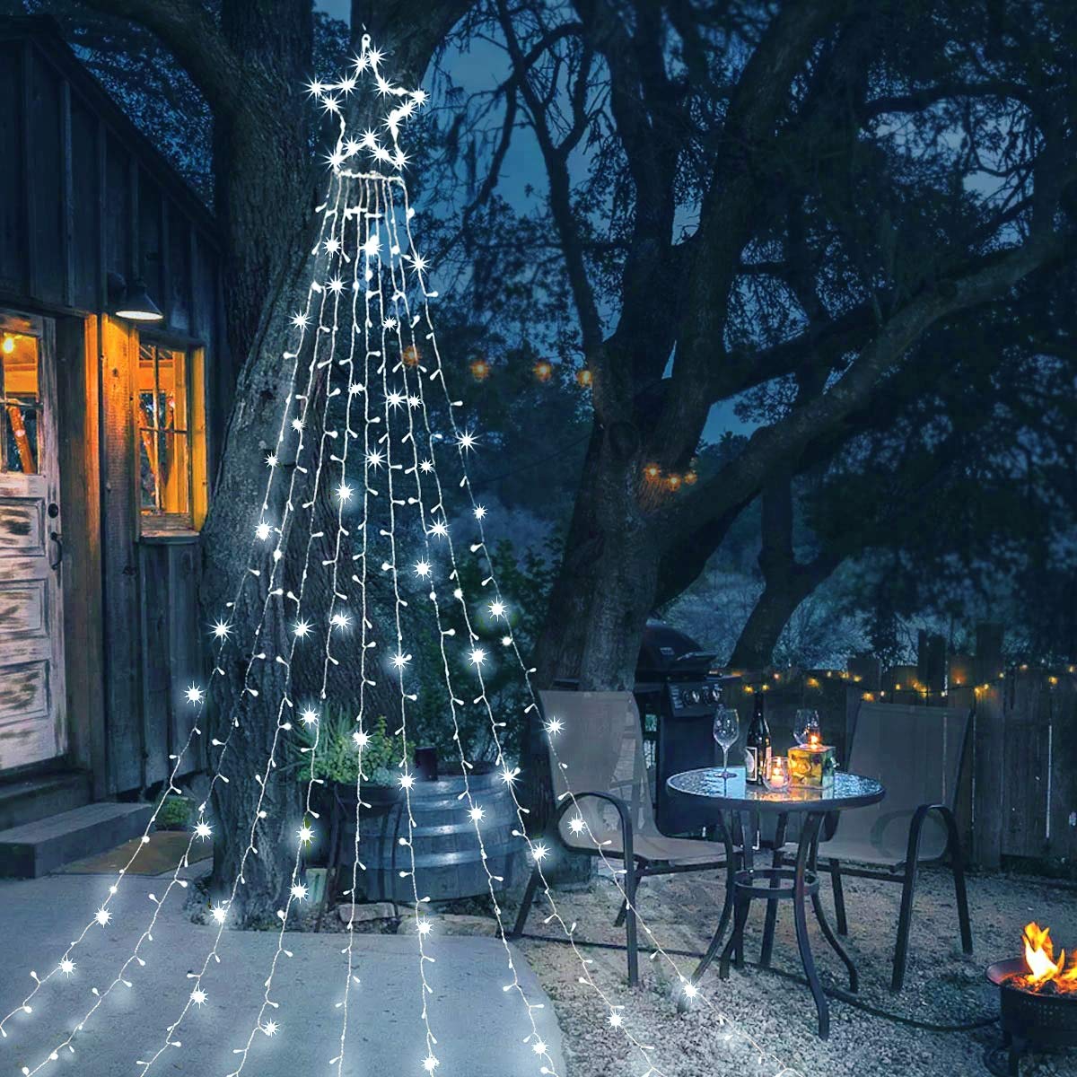 Outdoor Christmas  Waterproof 350 LED Star Lights Tree Decorations