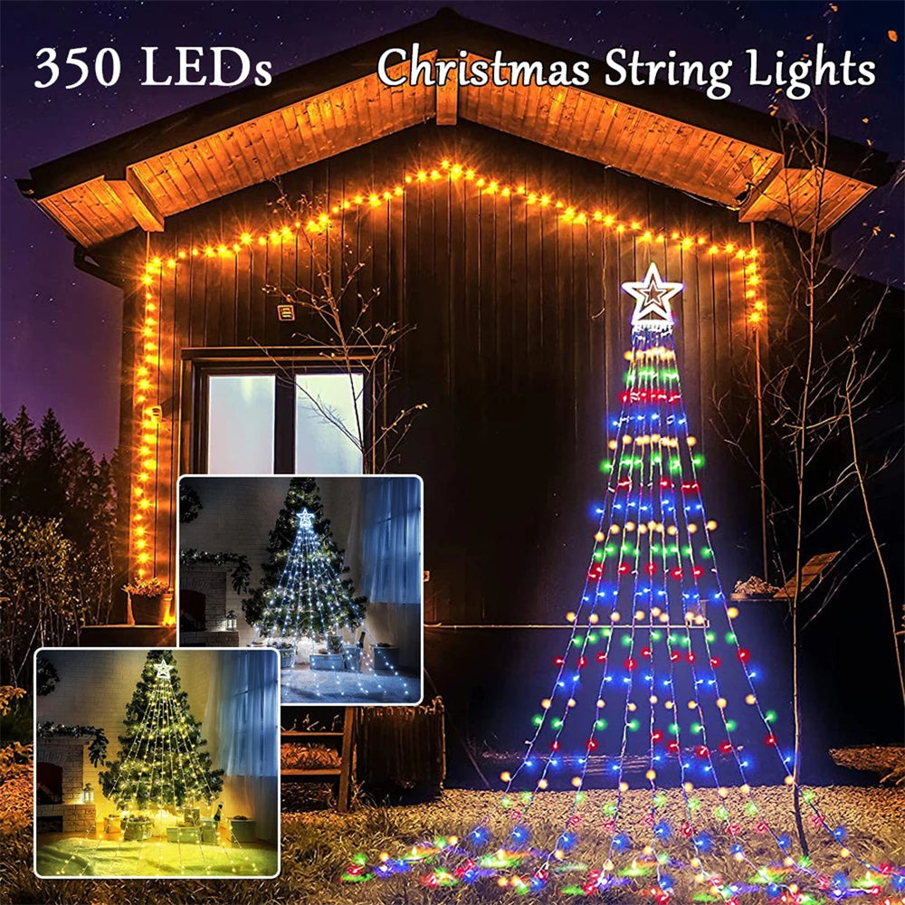 Outdoor Christmas  Waterproof 350 LED Star Lights Tree Decorations