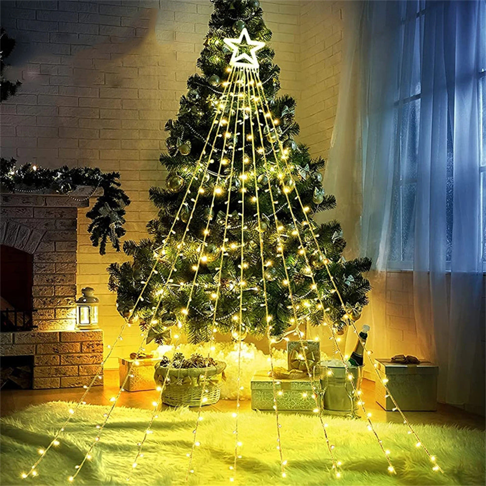 Outdoor Christmas  Waterproof 350 LED Star Lights Tree Decorations