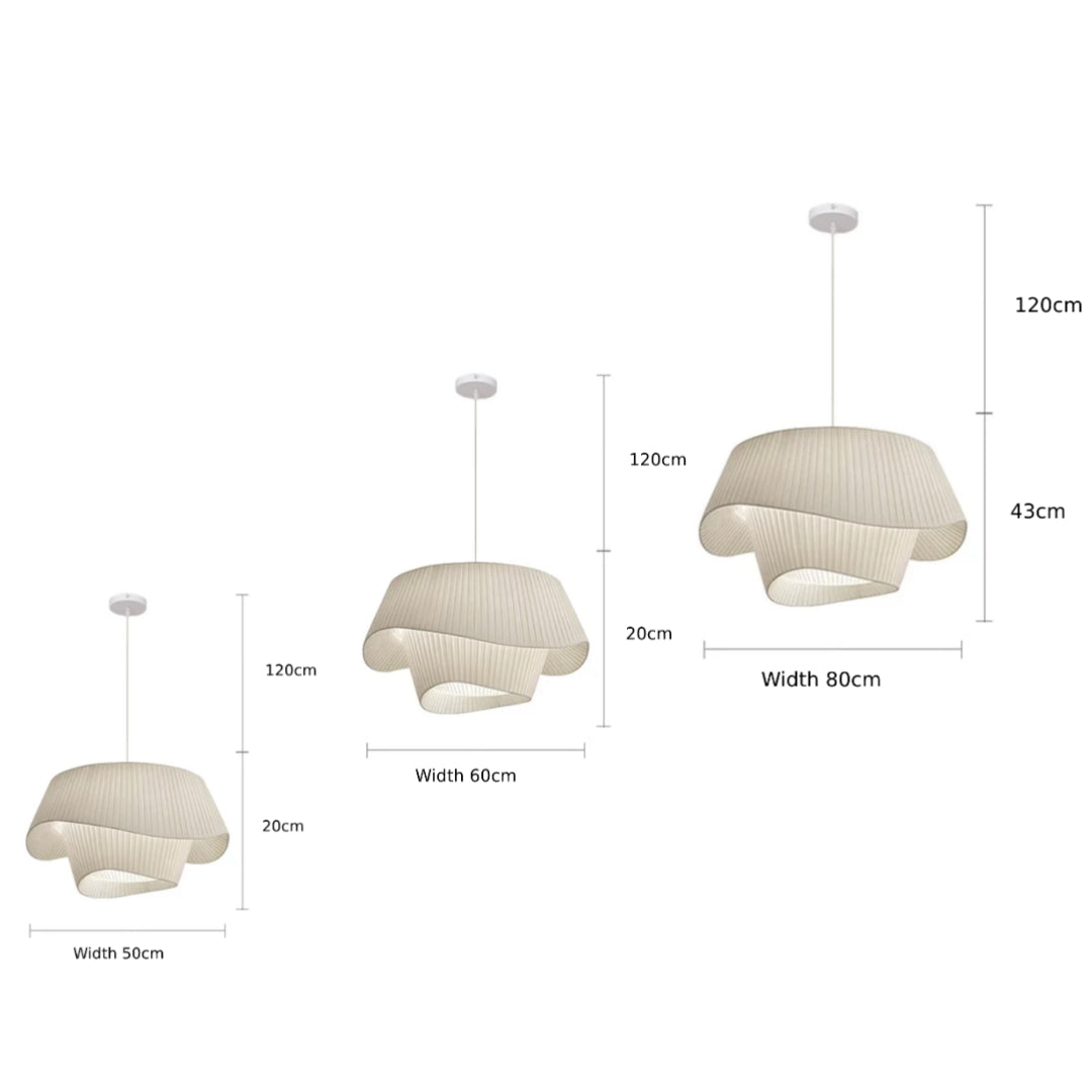 Milk White Chandelier Silk Satin Led Bedroom Decor Home Pendant Lights