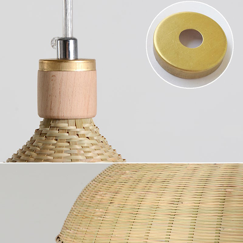 Handmade Bamboo Wicker Straw Hat Pendant Light Shade