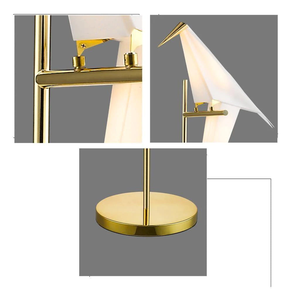 Bird Desk Lamp Gold Metal Table Light