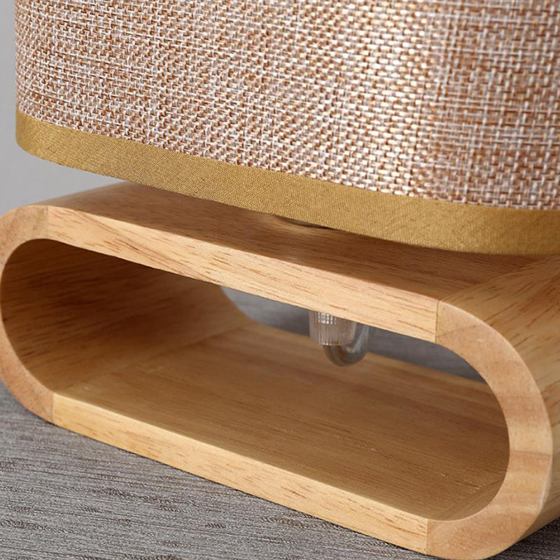 Creative Solid Wood Small Tank Table Lamp