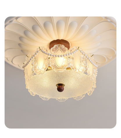 French-style Glass Ceiling Lamp for Living Room