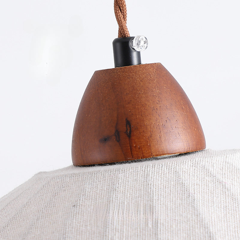 Wabi-Sabi Style Fabric Pendant Light for Homestay
