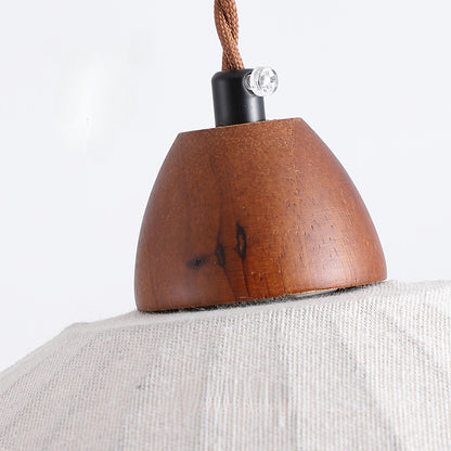 Wabi-Sabi Style Fabric Pendant Light for Homestay