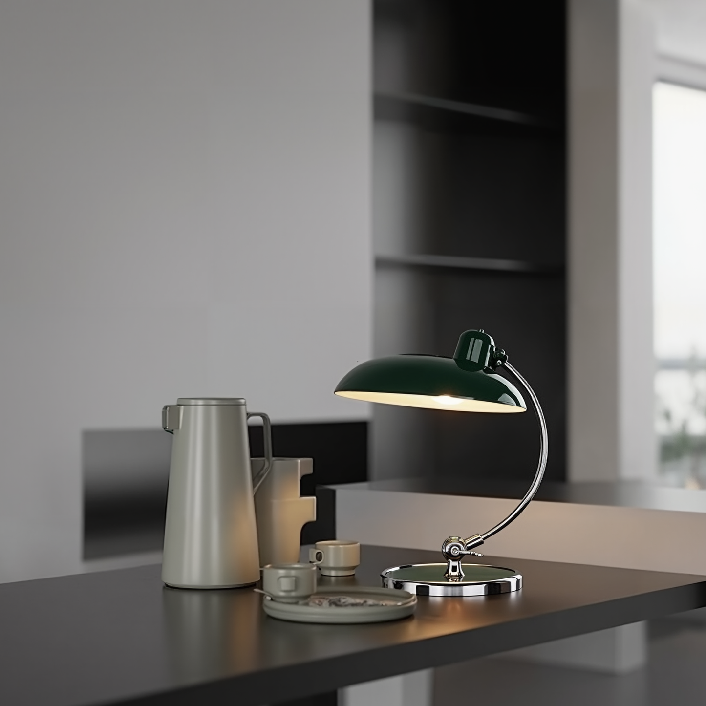 Mid-Century Bauhaus Adjustable Desk Lamp - Vintage Banker's Task Light