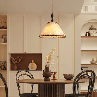 Wabi-Sabi Style Fabric Pendant Light for Homestay
