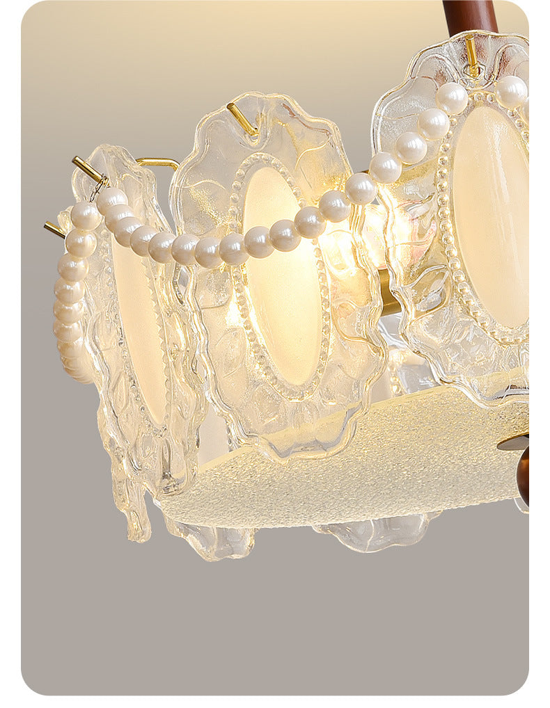 French-style Glass Ceiling Lamp for Living Room