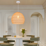 Load image into Gallery viewer, Handwoven Rattan Basket Pendant Light – Boho Coastal Ceiling Lamp