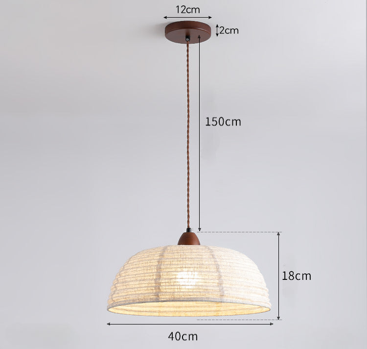 Wabi-Sabi Style Fabric Pendant Light for Homestay