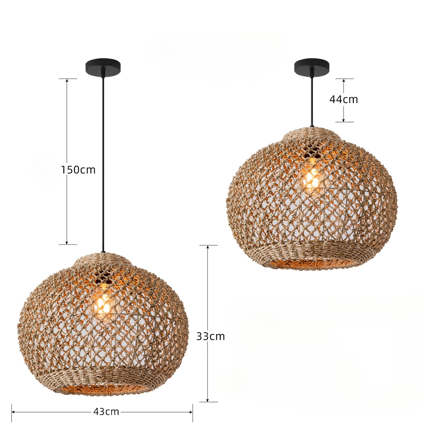 Handwoven Rattan Pendant Light for the Living Room