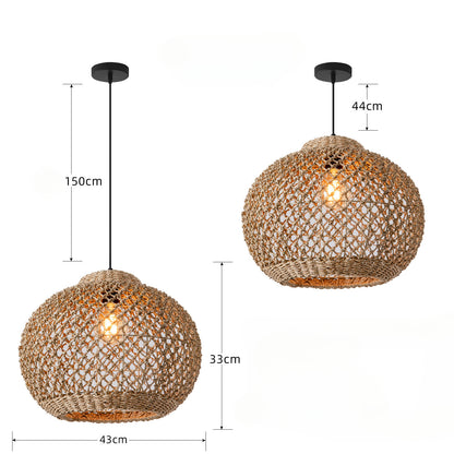 Handwoven Rattan Pendant Light for the Living Room