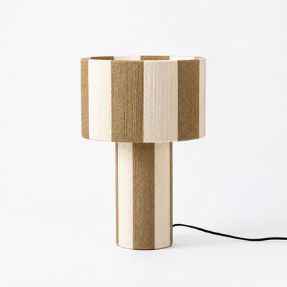 Modern Striped Cotton Cord Table Lamp – Decorative Bedside Light