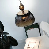 Load image into Gallery viewer, Mid century Retro Green Brown Glass Pendant Light 