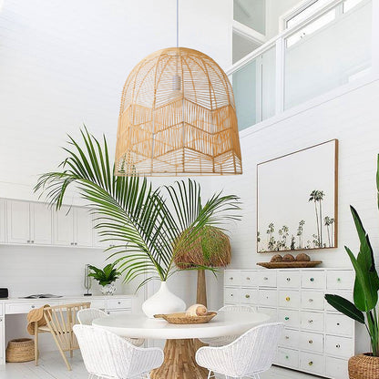 Rattan Pendant Light – Handwoven Natural Bamboo Ceiling Lamp