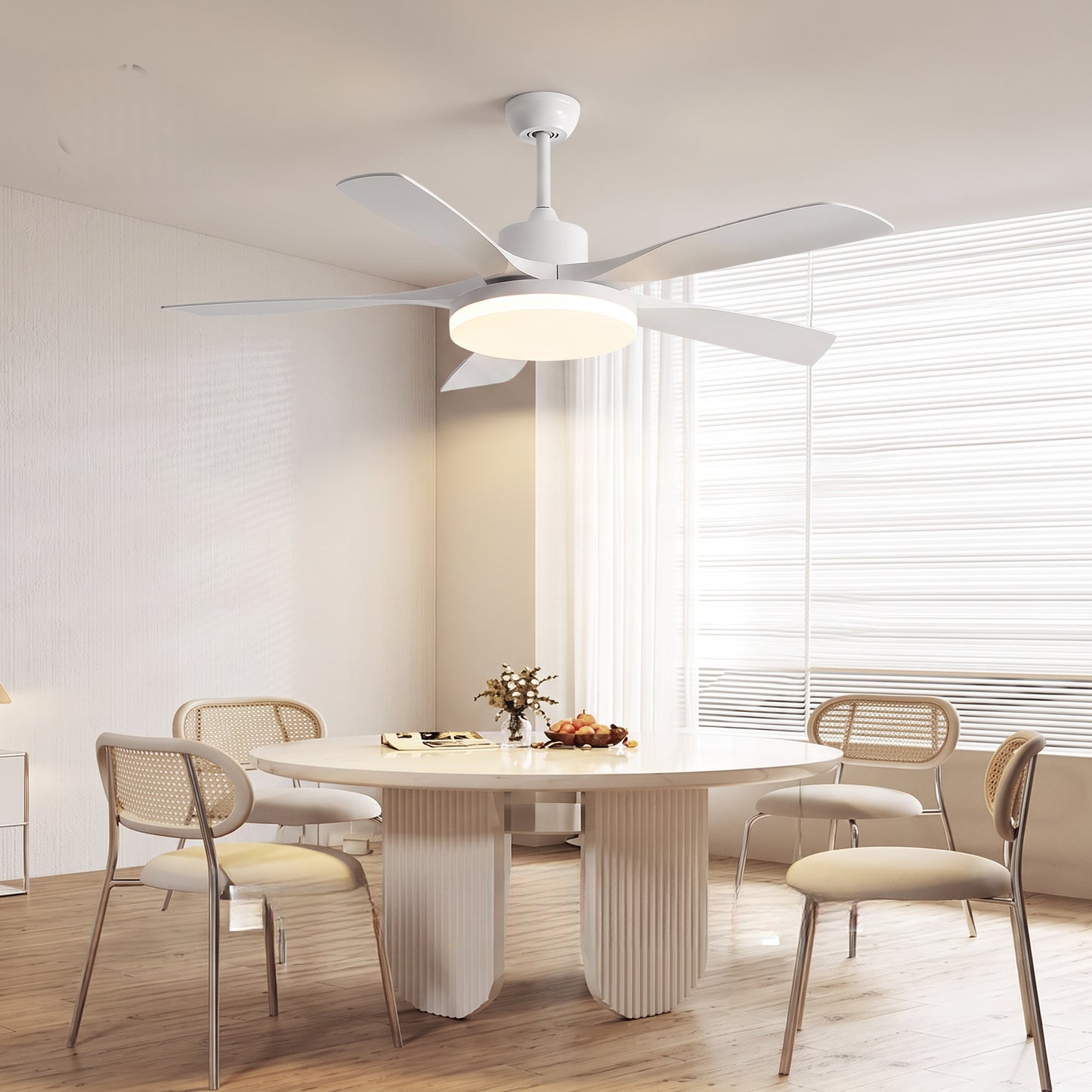 Modern 5-Blade LED Ceiling Fan - 40"/46"/56" Downrod & Flush Mount