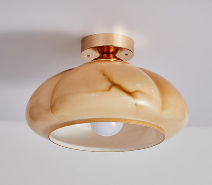 French Medieval-style Retro Glass Ceiling Lamp