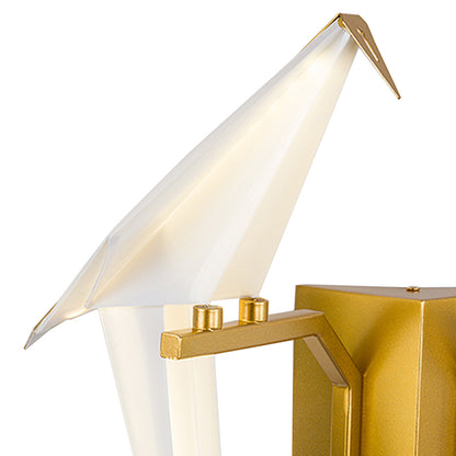 3-Bird Circular Origami Chandelier | Gold Round Dining Room Light
