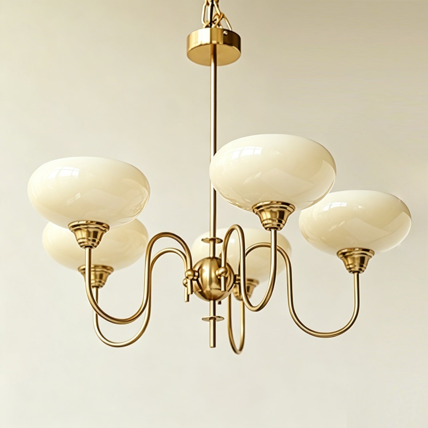 Modern Gooseneck Globe Chandelier - Mid-Century French Retro Pendant Light