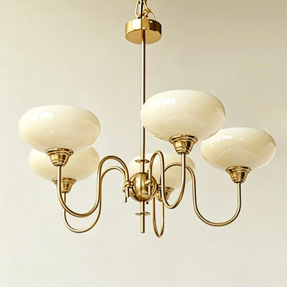 Modern Gooseneck Globe Chandelier - Mid-Century French Retro Pendant Light