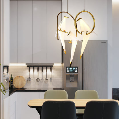 Nordic Creative Paper Cranes Ceiling Light Origami Bird Pendant Lamps