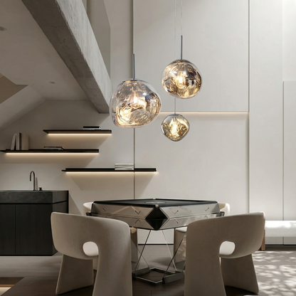 Modern Melt Pendant Light - Irregular Mirror Lava Glass Chandelier