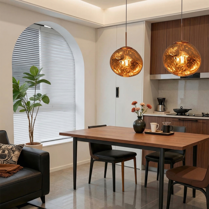Modern Melt Pendant Light - Irregular Mirror Lava Glass Chandelier