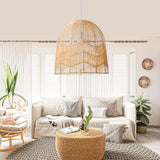 Load image into Gallery viewer, Rattan Pendant Light – Handwoven Natural Bamboo Ceiling Lamp