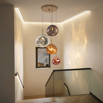 Modern Melt Pendant Light - Irregular Mirror Lava Glass Chandelier