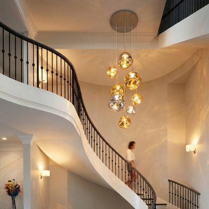 Modern Melt Pendant Light - Irregular Mirror Lava Glass Chandelier