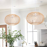 Load image into Gallery viewer, Boho Bamboo Pendant Light Wicker Hanging Lamp for Dining,Kitchen