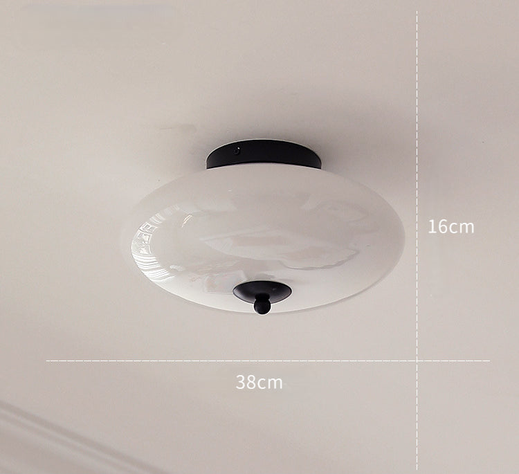 Mid-Century UFO Opal Glass Flush Mount Ceiling Light