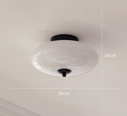 Mid-Century UFO Opal Glass Flush Mount Ceiling Light